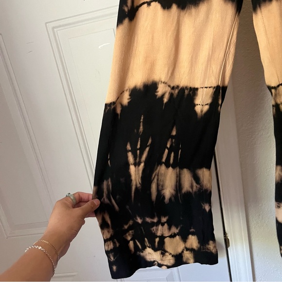 BLUE CACTUS vintage cream black tie dye boxy oversized top wide leg pants set - Picture 6 of 9